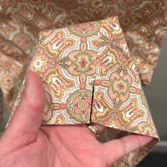 Talbots Heritage Ankle Pants in Tan and Rose Mosaic Print - Picture 6 of 12